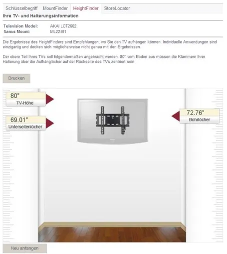 Neue Website-Features von Sanus vereinfachen die Auswahl und Installation der Flat TV-Halterungen Bild: Neue Website-Features von Sanus vereinfachen die Auswahl und Installation der Flat TV-Halterungen