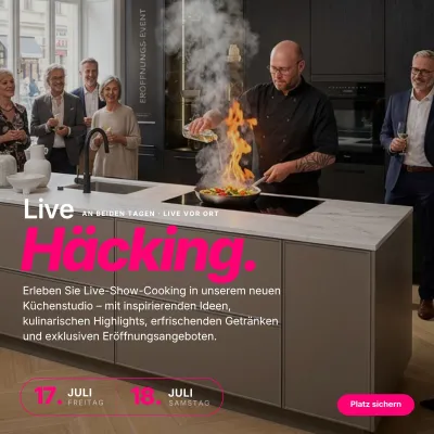Bild: Neues Häcker Küchenstudio bei Hüls: Eröffnungsevent „What the Häck!“ am 17. und 18. Juli in Schwelm