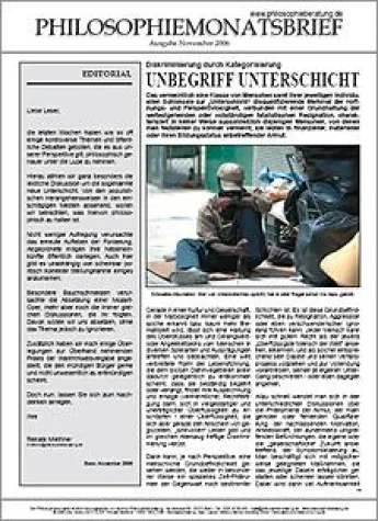 Bild: Monatsjournal für Philosophie: Ausgabe November jetzt erhältlich
