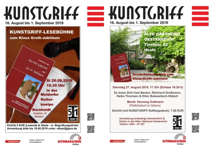 Dithmarscher Kulturfestival KUNSTGRIFF in Meldorf und Heide Bild: Dithmarscher Kulturfestival KUNSTGRIFF in Meldorf und Heide