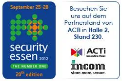 Bild: INCOM präsentiert neue ACTi Outdoor Kameras auf der Security in Essen