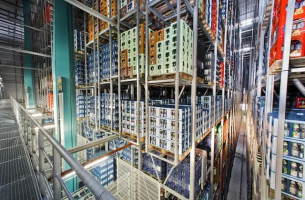 Bild: Lagerautomatisierung in der Getränkeindustrie