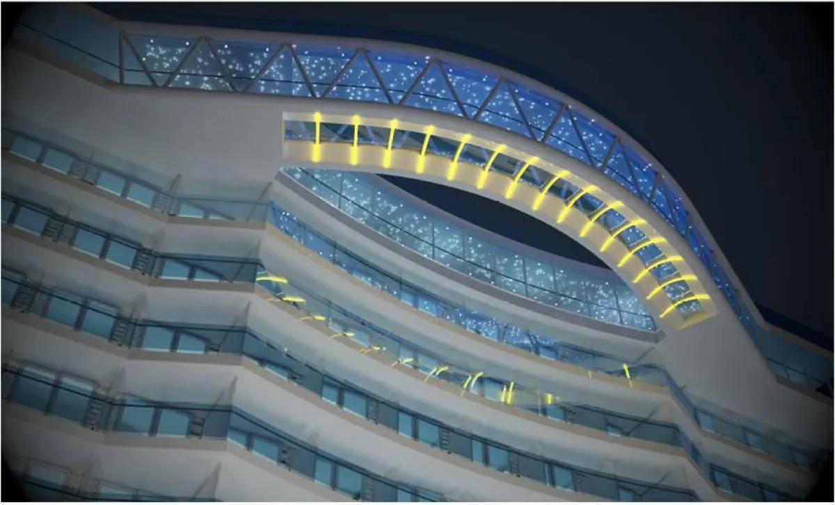 Ein Traum aus Glas, 40 Meter über dem Wasser: Der Sky Walk auf der neuen Royal Princess (Jungfernfah