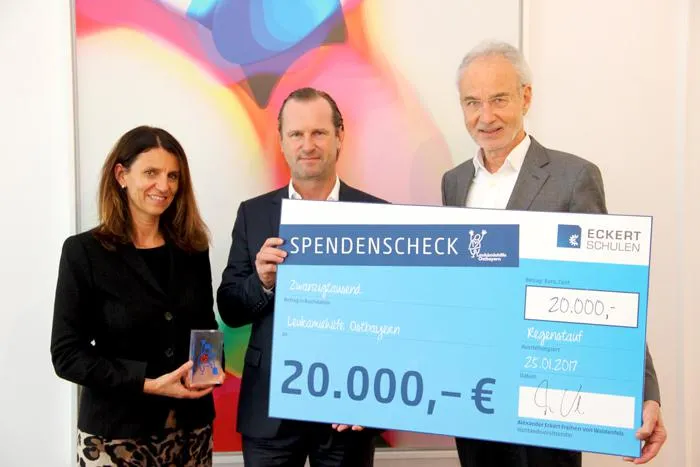 Bild: Eckert Schulen spenden 20.000 € an Leukämiehilfe