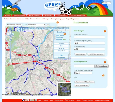 Bild: Routenportal GPSies.com unterstützt OpenStreetMap.org