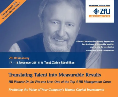 Bild: HR Pioneer Dr. Jac Fitz-enz Live: Translating Talent into Measurable Results