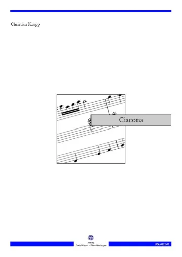 Bild: Neuerscheinung "Ciacona" für Orgel solo von Christian Kropp