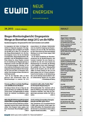Biogas-Monitoringbericht: Eingespeiste Menge an Biomethan steigt 2012 um die Hälfte Bild: Biogas-Monitoringbericht: Eingespeiste Menge an Biomethan steigt 2012 um die Hälfte