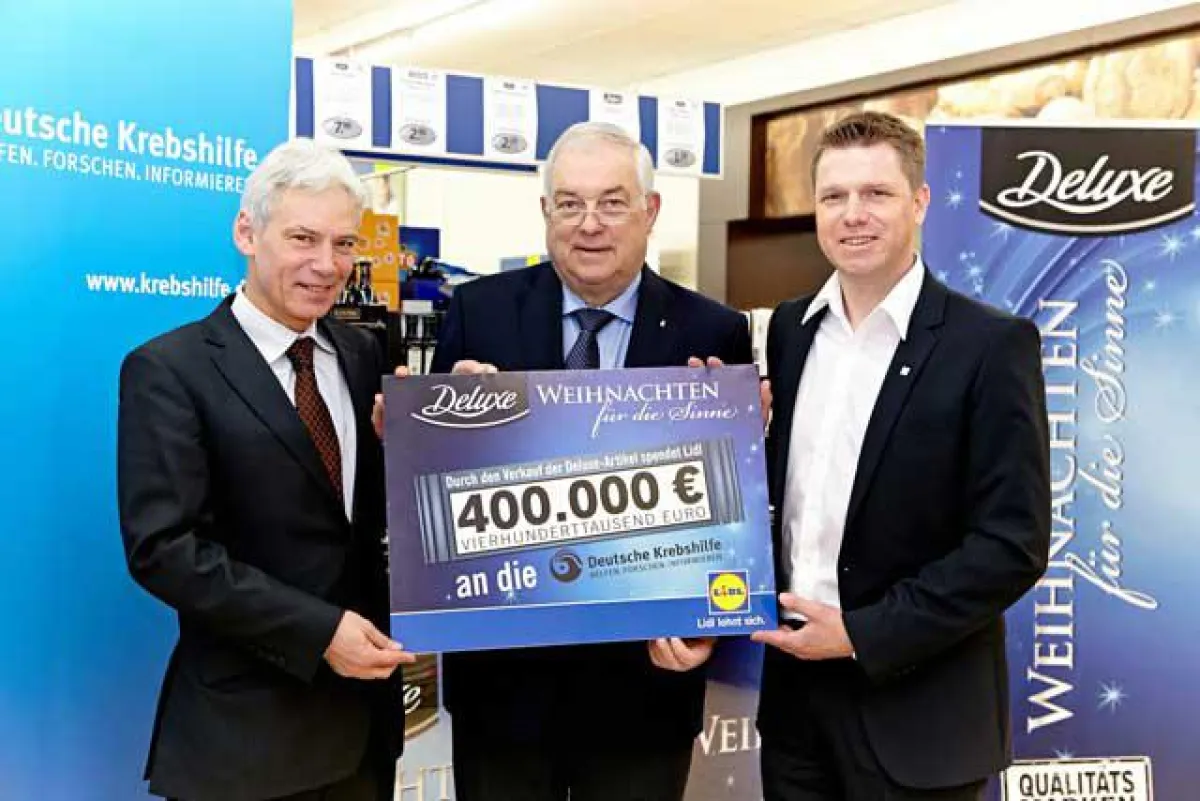 Von links: Gerd Nettekoven, DKH, Hans-Peter Krämer, DKH, Thomas Augst, Lidl