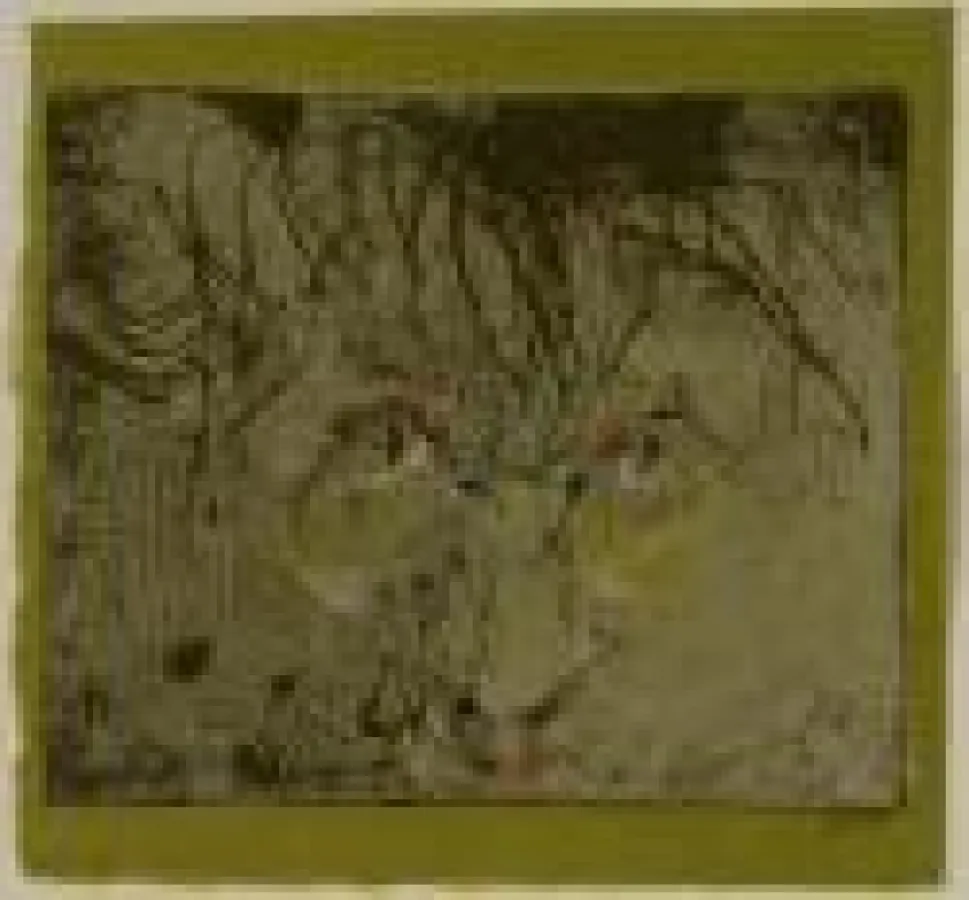 Horst Janssen, Selbst zu Svanshall, Radierung und Aquarell 1976