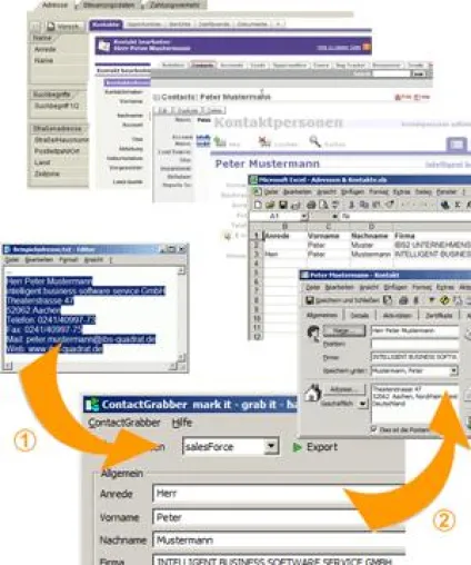 Bild: ContactGrabber unterstützt in der aktuellen Enterprise Edition 3.4 nun auch Google Contacts und ACT 2010