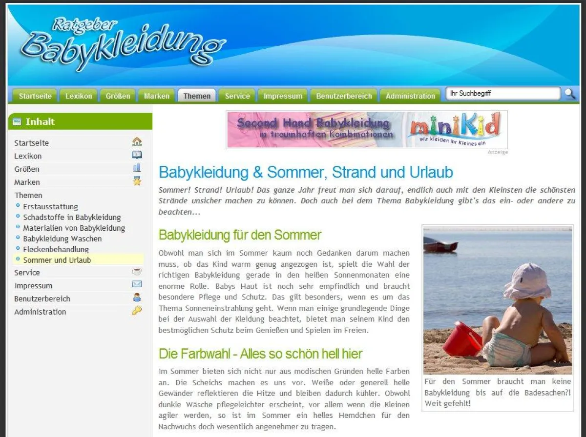 Informative Themen rund um Babykleidung im neuen Ratgeberportal