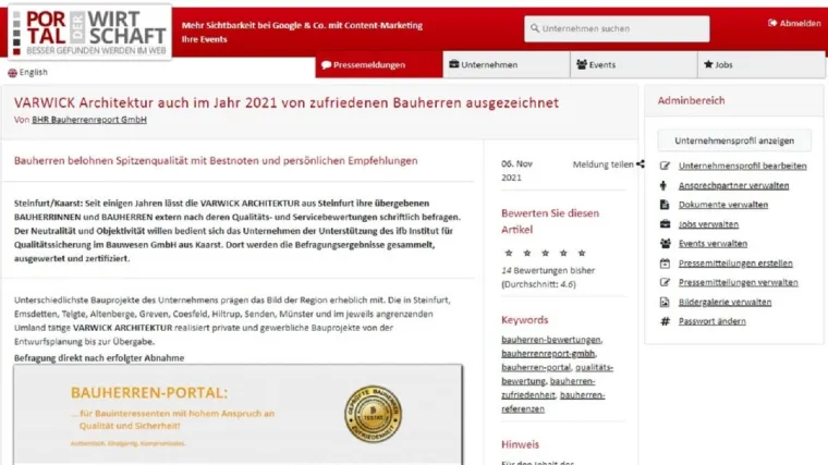 Bild: PR-Arbeit für Bauunternehmen: So wird Qualitätsleistung der Öffentlichkeit präsentiert