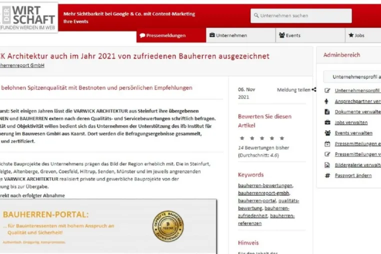 Bild: PR-Arbeit für Bauunternehmen: So wird Qualitätsleistung der Öffentlichkeit präsentiert