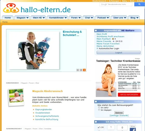 Bild: Hallo-Eltern.de Relaunch