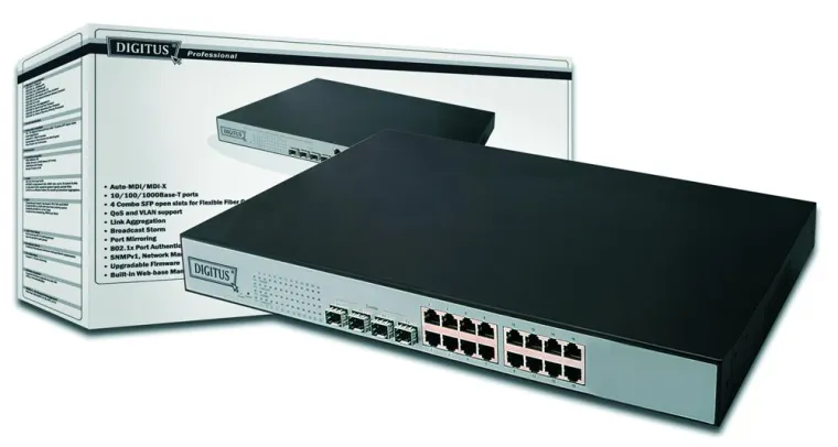 Bild: Hohe Performance im Web mit Gigabit Ethernet Web Smart Switchen von DIGITUS® Professional
