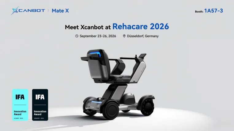 Preisgekrönter Xcanbot Mate X feiert Fachmessendebüt auf der REHACARE International 2026 Bild: Preisgekrönter Xcanbot Mate X feiert Fachmessendebüt auf der REHACARE International 2026