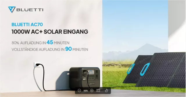 Bild: BLUETTI AC70: Der perfekte Allrounder - mobile Powerstation, flexibel einsetzbar für höchste Ansprüche