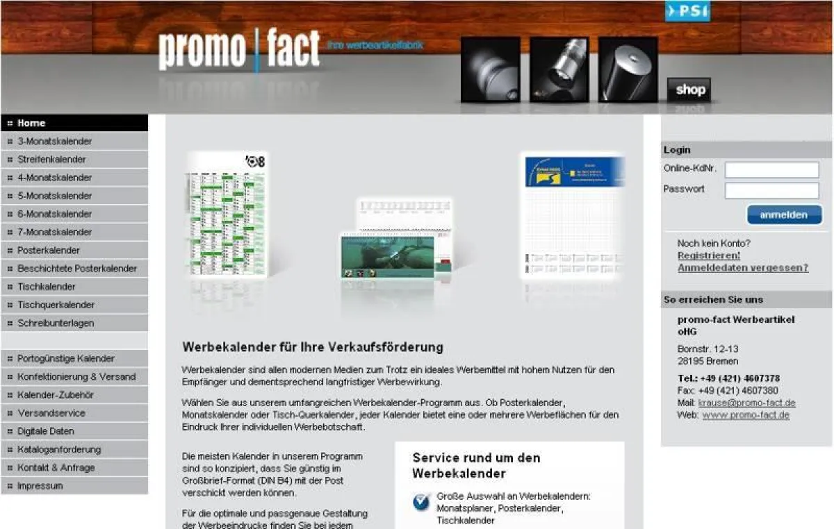 Das promo-fact-Kalendersortiment