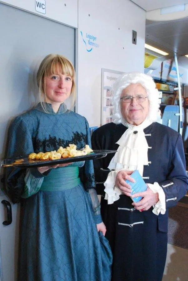 Cecile Mendelssohn und Johann Sebastian Bach im Notenspur-Zug, Foto: Anna Gudat