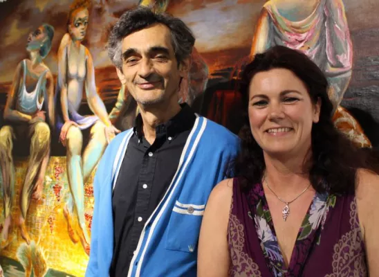 Bild: Neustart in Düsseldorf gelungen. 100 Besucher bei der Vernissage mit Kathrin Hoops und Michel Carré