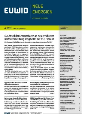 Bild: Erneuerbaren-Anteil an neuer Kraftwerksleistung in der EU steigt auf 71 Prozent – EUWID NE 6/2012 erschienen