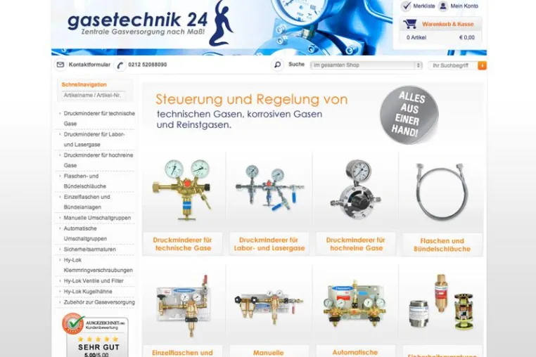 Bild: gasetechnik24 mit neuem Online-Shop im Netz