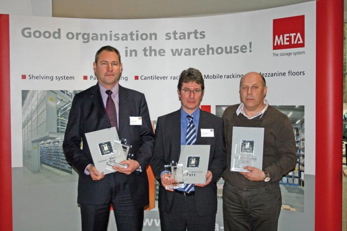 Gewinner des Performance Pokals (v.l.n.r): Joeri Colman (vanas), David Sheppard (Apex), Fred van der Voorde (META Niederlande).