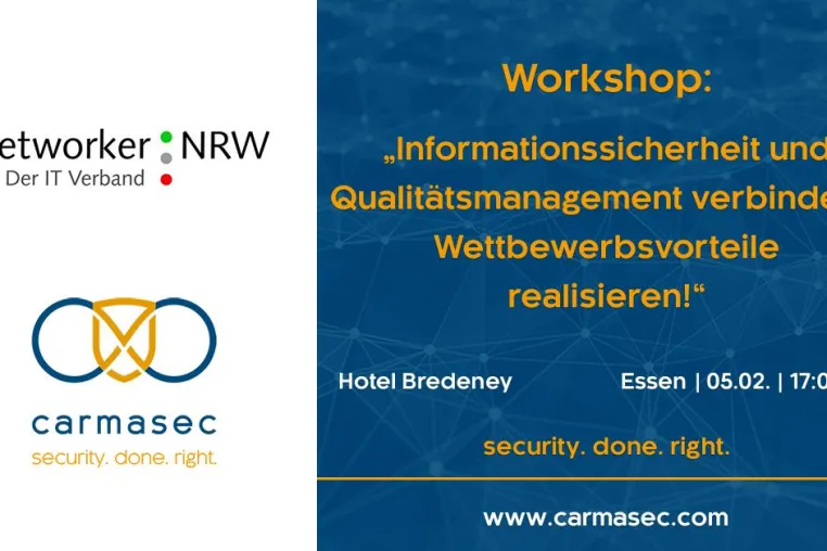Bild: Workshop "Qualitätsmanagement und Informationssicherheit - Wettbewerbsvorteile realisieren!"