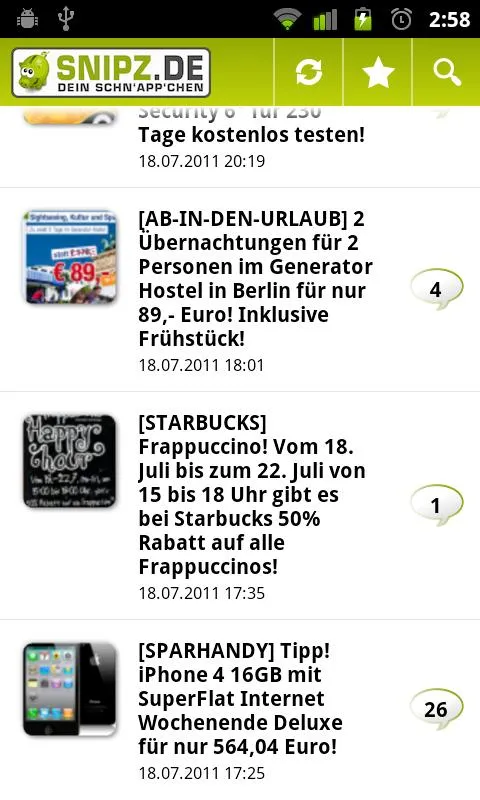 snipz.de-App_Übersicht