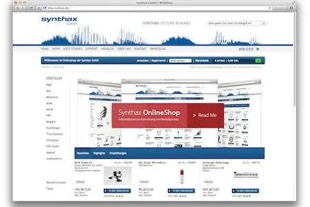 Synthax startet Online-Shop: Pro-Audio-Technik von RME, FBT, Ultrasone - Express-Lieferung am Folgetag Bild: Synthax startet Online-Shop: Pro-Audio-Technik von RME, FBT, Ultrasone - Express-Lieferung am Folgetag