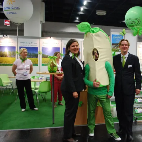 Bild: Maskottchen Kami präsentierte auf dem RDA erstmals die frische GreenLine Gastlichkeit