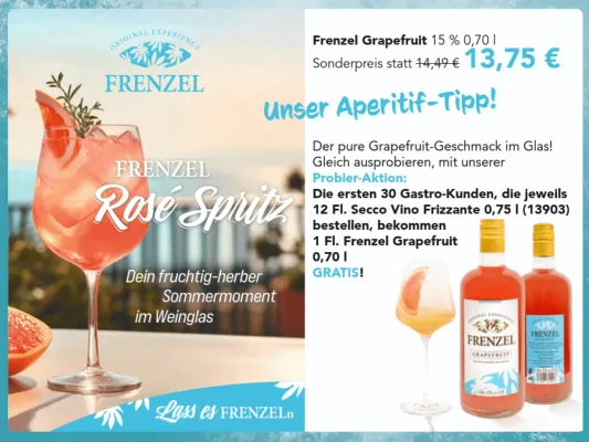 Bild: Fruchtig. Echt. Regional. – FRENZEL Grapefruit startet bei SLH Getränke durch