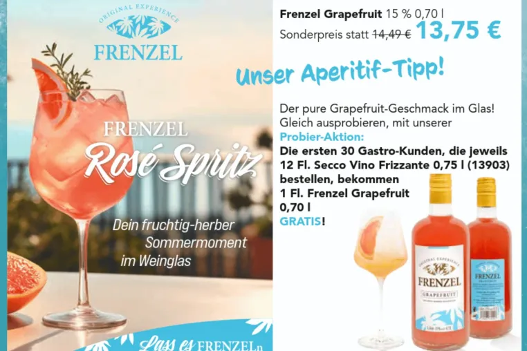 Bild: Fruchtig. Echt. Regional. – FRENZEL Grapefruit startet bei SLH Getränke durch