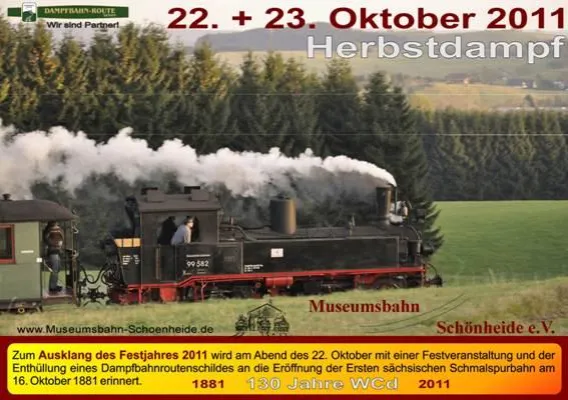 Bild: Herbstdampf und Ausklang Festjahr 2011 auf der Museumsbahn Schönheide