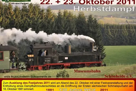 Bild: Herbstdampf und Ausklang Festjahr 2011 auf der Museumsbahn Schönheide