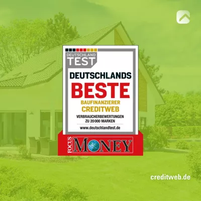 Bild: Ausgezeichnet: creditweb bester Baufinanzierer Deutschlands