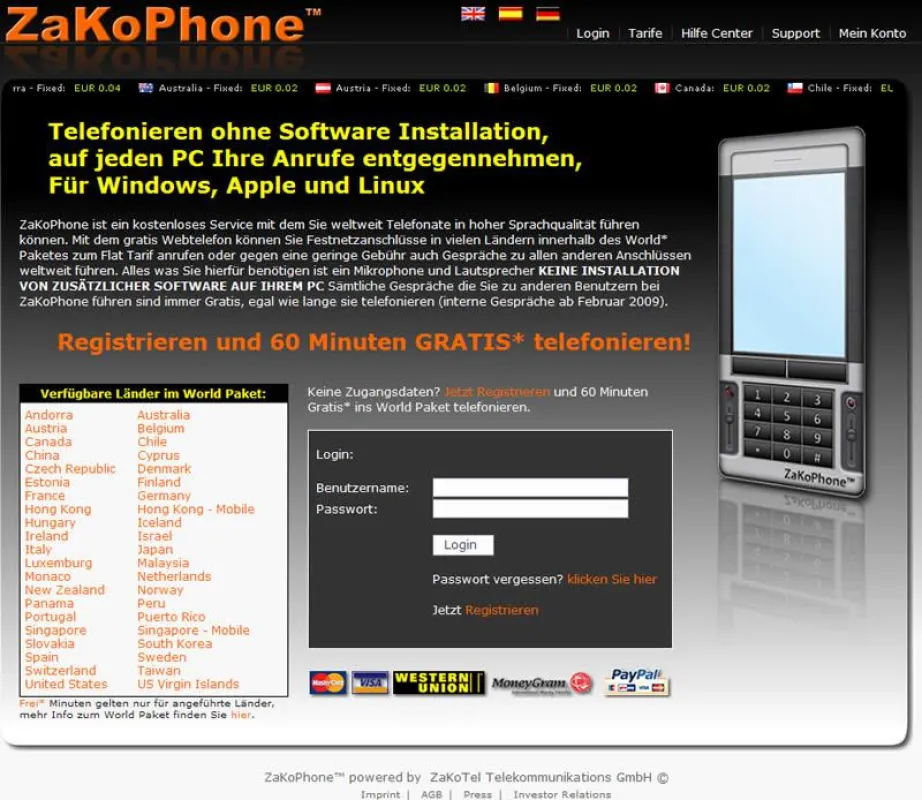 Webseite ZaKoPhone