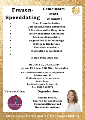 Bild: Einsamkeit überwinden und Kontakte knüpfen: Frauenspeeddating