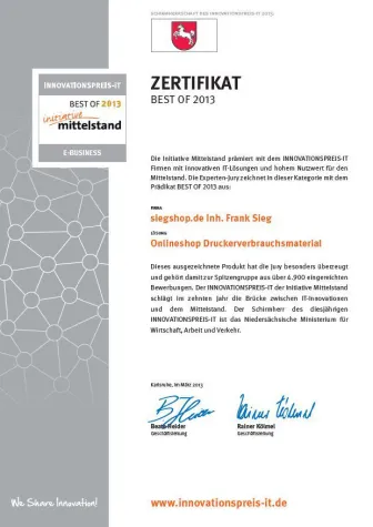 Bild: Innovationspreis für siegshop.de
