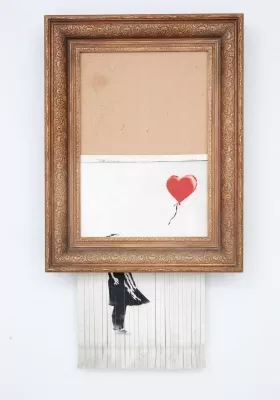 Bild: Banksy Ausstellung München: Geschreddertes Original Girl Without Balloon ab 14. Februar im MUCA Bunker