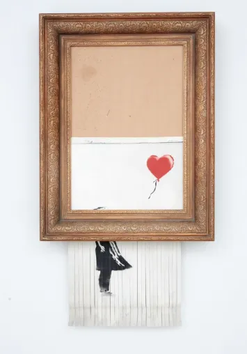 Bild: Banksy Ausstellung München: Geschreddertes Original Girl Without Balloon ab 14. Februar im MUCA Bunker