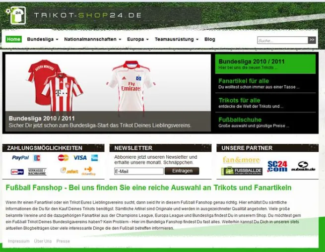 Bild: Zum Start der Fußball-Bundesliga: Preisvergleich Trikot-Shop24.de spart Geld beim Trikot-Kauf