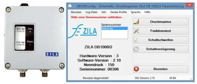 Sicherheitsdruckbegrenzer DB1000/2 ab sofort auch für Minimal-Drucküberwachung Bild: Sicherheitsdruckbegrenzer DB1000/2 ab sofort auch für Minimal-Drucküberwachung
