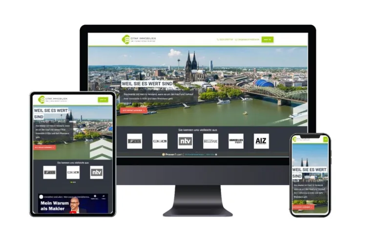 Kölner Makler setzt neue Maßstäbe mit neuer Website Bild: Kölner Makler setzt neue Maßstäbe mit neuer Website