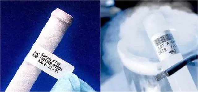 Bild: Laboretiketten / Kryoetiketten für den Einsatz bis -196°C