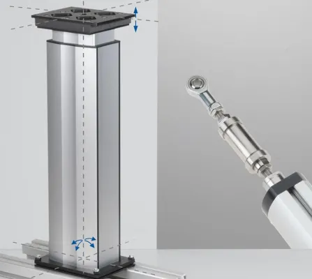 Bild: Ausgleichselemente für Hubsäulen und Elektrozylinder - Entspannte Systeme