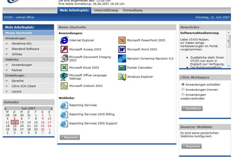 Bild: SaaS-Portal der visionapp für Freiberufler, kleine und mittlere Unternehmen mit nützlichen Erweiterungen