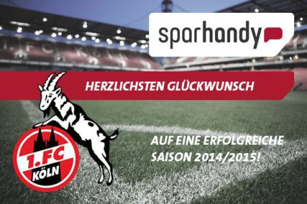 Bild: Aufstieg in die 1. Bundesliga: Sparhandy.de wird EXKLUSIVPARTNER des 1. FC Köln