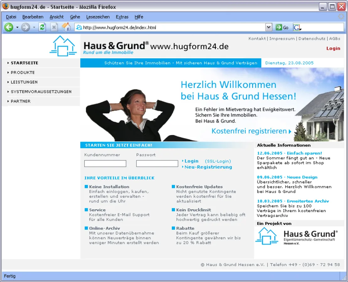 www.hugform24.de Online Mietverträge